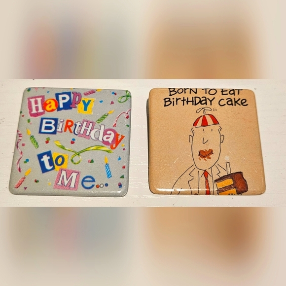 π£Vintage 80s 90s American Greetings Birthday ππ Button Pins w/ I Am The Boss - Picture 3 of 7